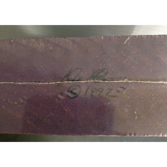 VTG New Wood Elephant Puzzle Hand Made Bookends Nursery Child Room Signed Rare - Picture 8 of 8